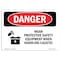 Signmission OSHA Danger Sign, Wear PPE Handling Caustic, 5in X 3.5in Decal, 5" W, 3.5" H, Landscape OS-DS-D-35-L-1615 - alternate 1